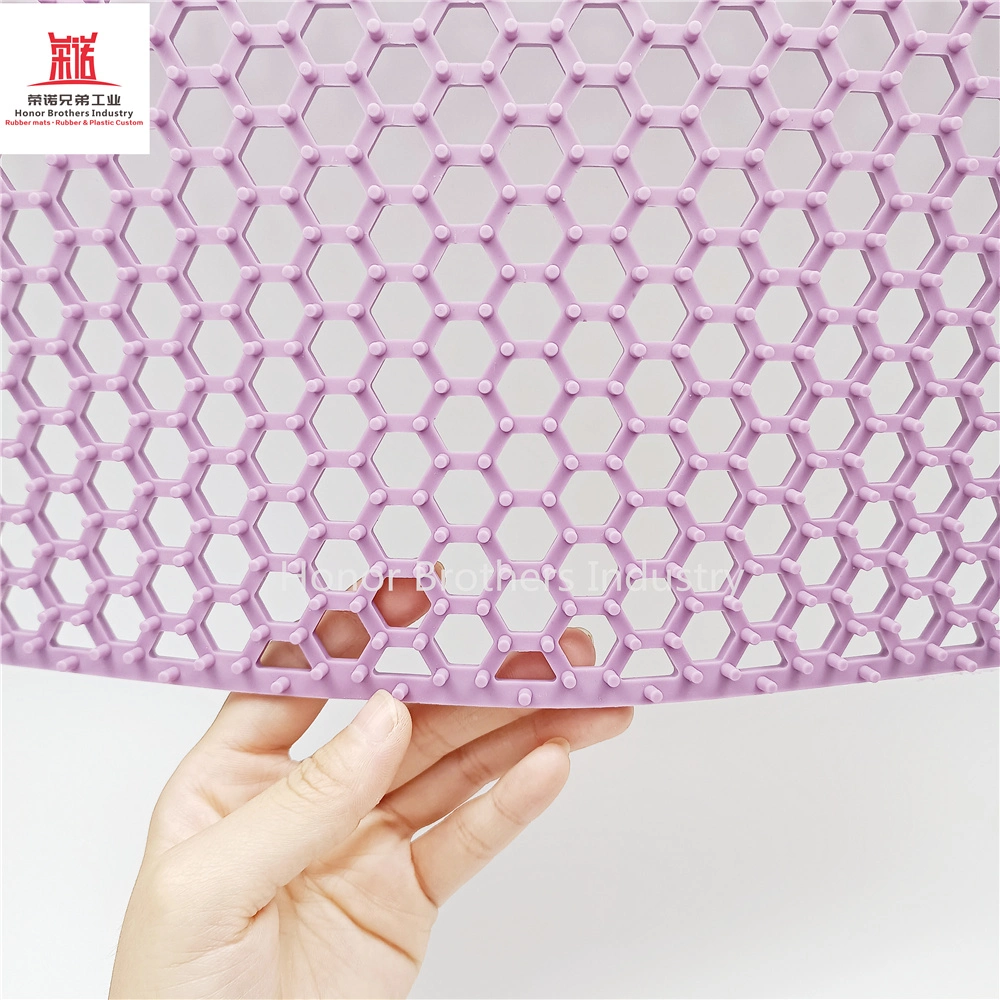 Table Top Insulation Kitchenware Anti-Slip Silicone Rubber Drainage Mat, Purple