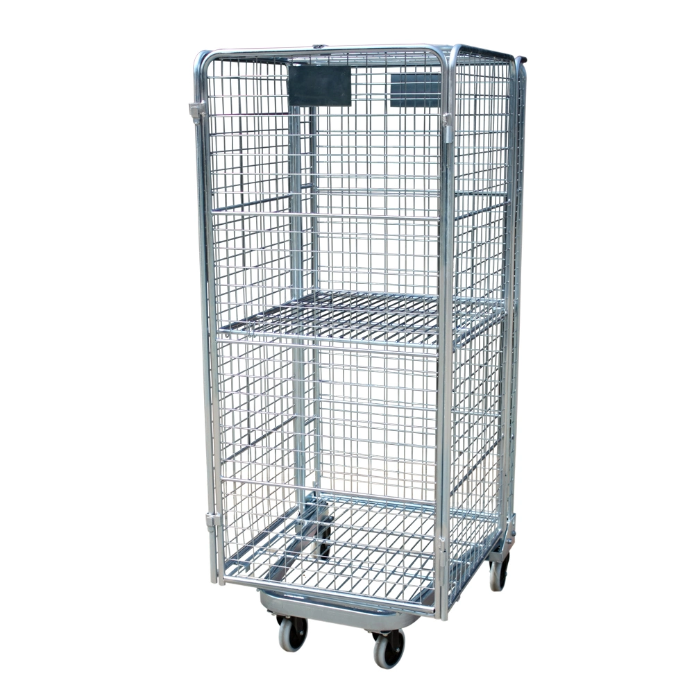 Warehouse Logistic Collapsible Folding Security Mesh Roll Container