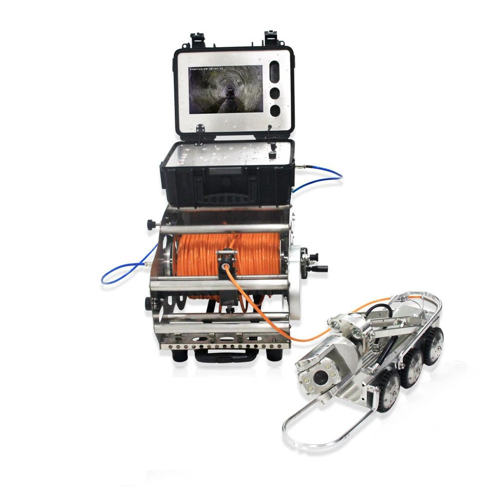 1080P Gas Oil Tank Sewer Industrial Pipe CCTV Inspection Crawler Robot