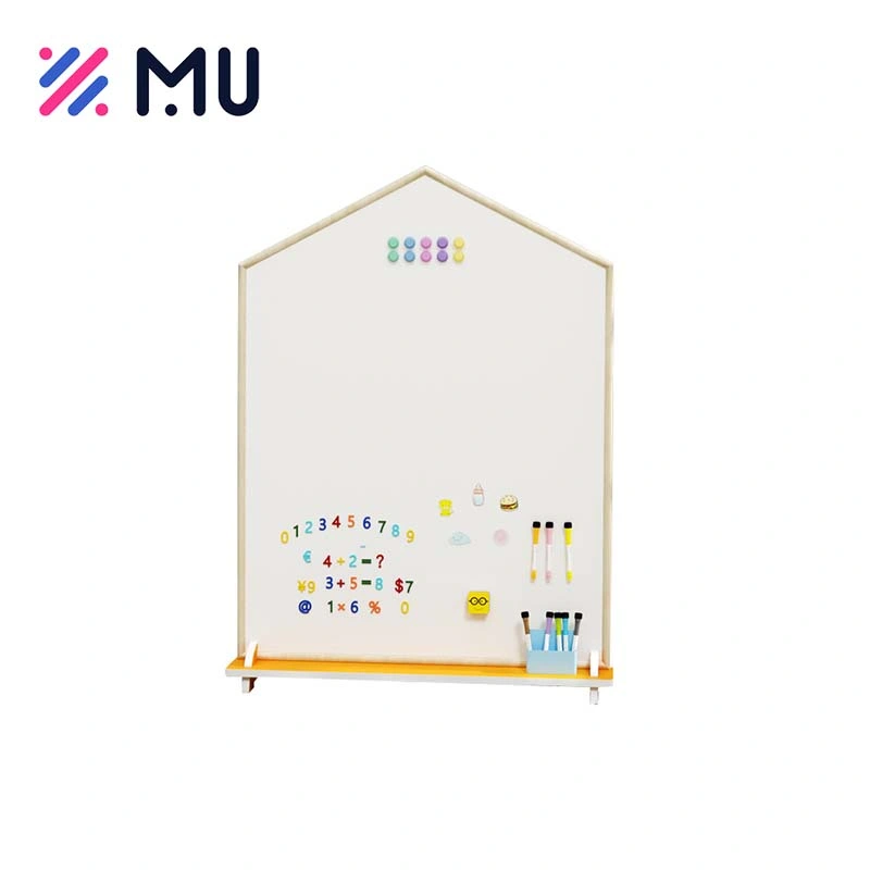 Educational House Drawing White Blackboard Solid Wood Toy Whiteboard for Children