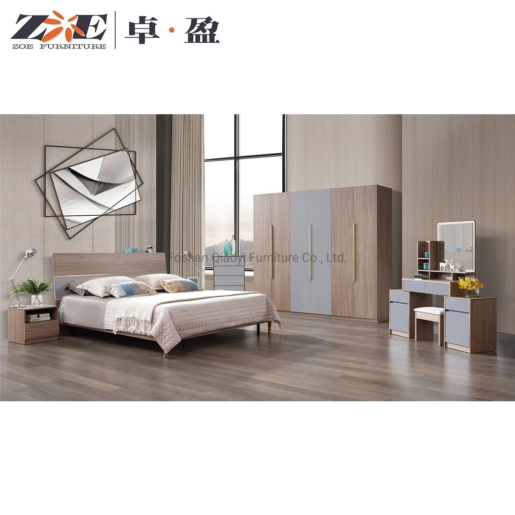 China Atacado Luxo OEM ODM Design Home Quarto mobiliário de madeira Set King Size Double Bed