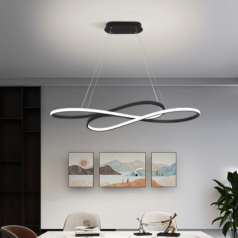 LED irrégulière moderne lustre suspendu au plafond en acrylique en aluminium léger Salle à manger de la lampe témoin la poignée de commande de suspension de restaurant