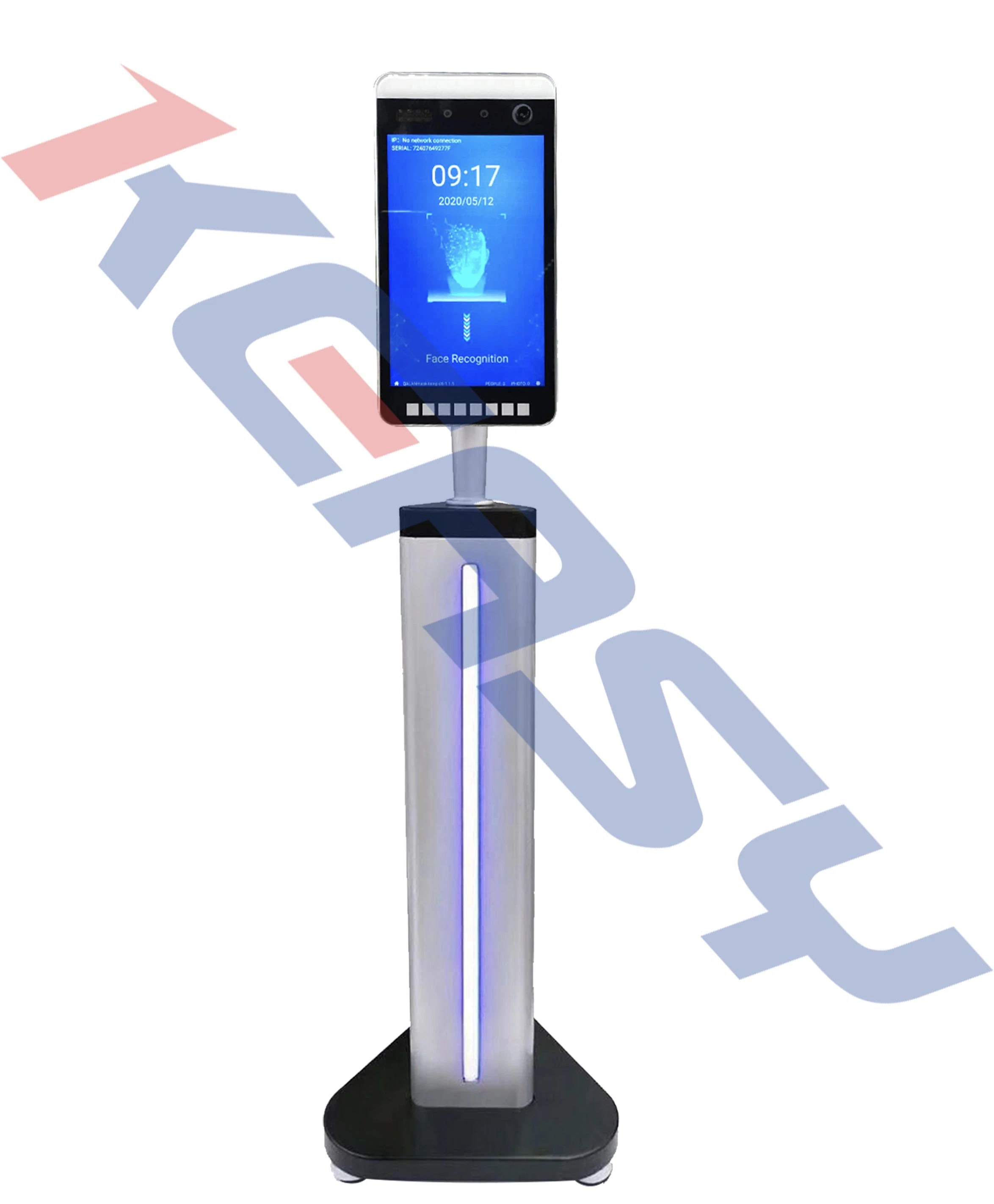 TCP/IP de l'accès biométrique porte le temps de présence d'enregistrement Lecteur faciale Thermomètre de reconnaissance de visage l'écran LCD