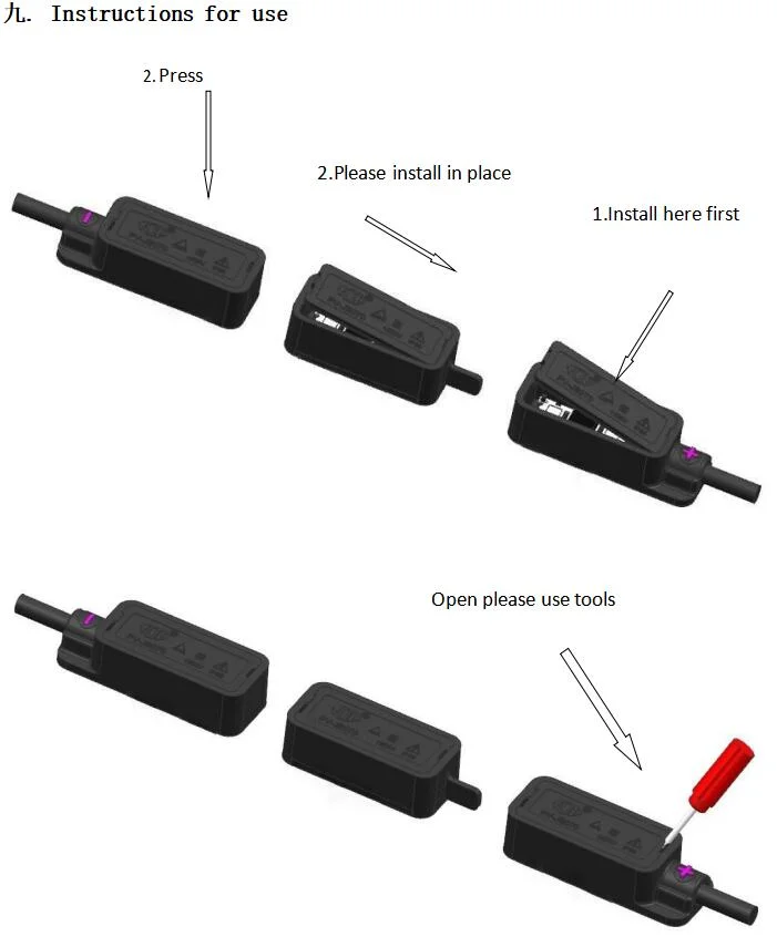 Factory Supply IP68 1500V 2OA, 25A, 30A, 3PCS Bypass Diode Solar System Junction Box for Solar Pane