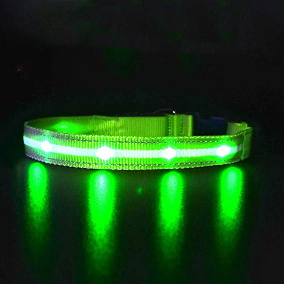 Nueva llegada de luz LED ajustable reflectante Collar de perro los collares de Perro Collar Pet LED Accesorios/PET