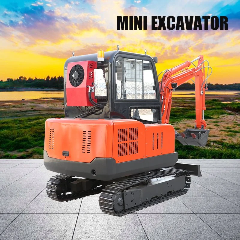 Cheap Construction Small/Mini Compact Excavator for Broken Road and Ground Concrete with Breaker Hammer