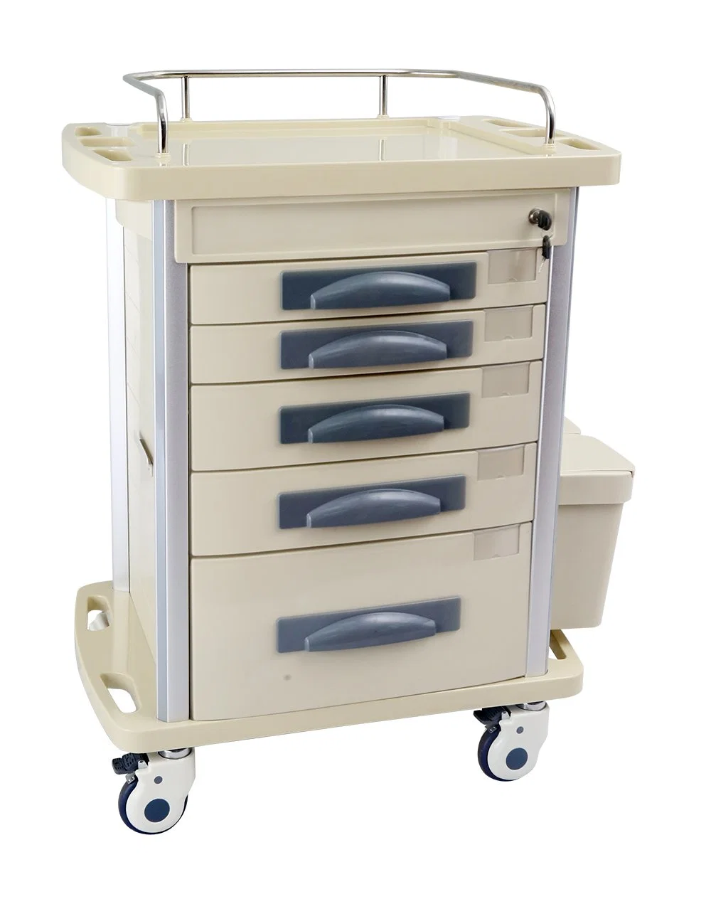 ABS Medicine Distribution Trolley and Cart with Drawers for Medical, Emergency, Logistic, Laundry, Treatment, Anesthesia as Hospital Equipment- E