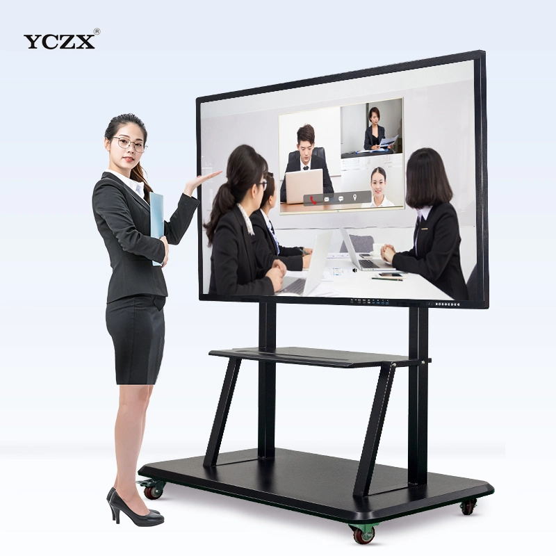 Interactive Whiteboard Mobile Floor Stand with Movable Wheels Interactive Board