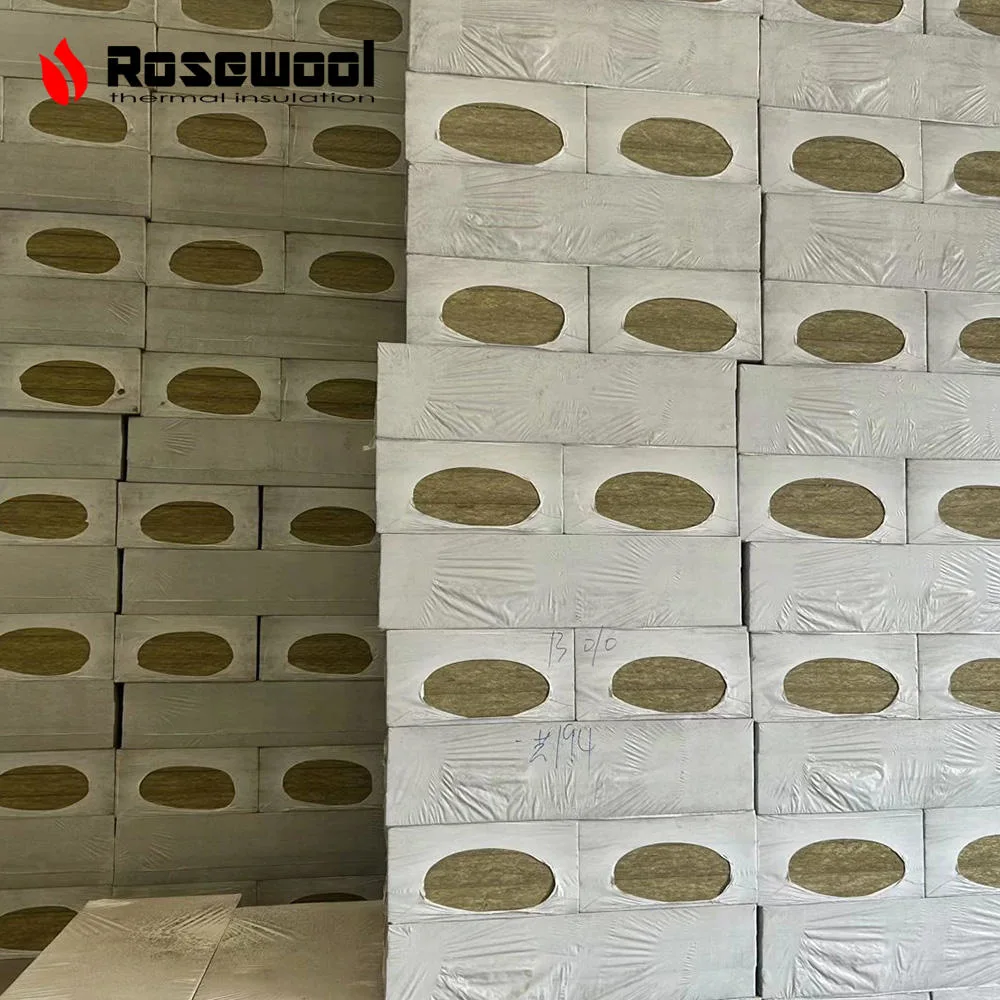 Material de construção de absorção sonora placa de isolamento Rockwool para Pipeline, forno