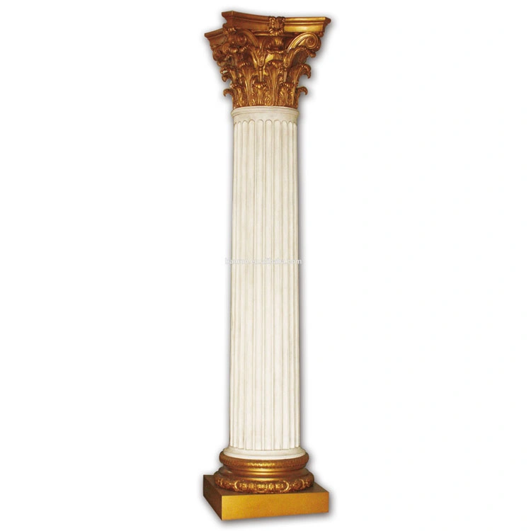 High Quality Artistic Fiberglass Decorative Roman Pillar for Home