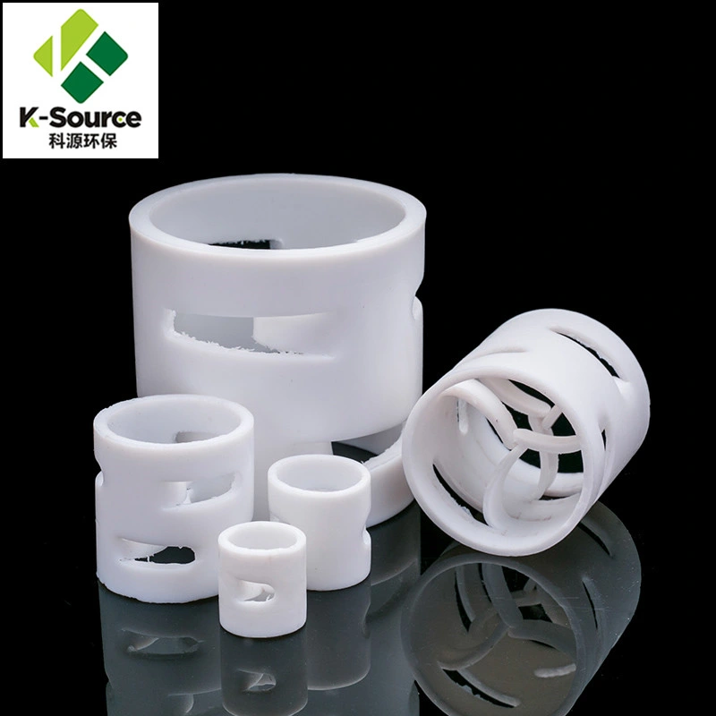 La colonne d'emballage de produits chimiques industriels PE PP PVC de support de filtre PVDF Pall bague en PTFE