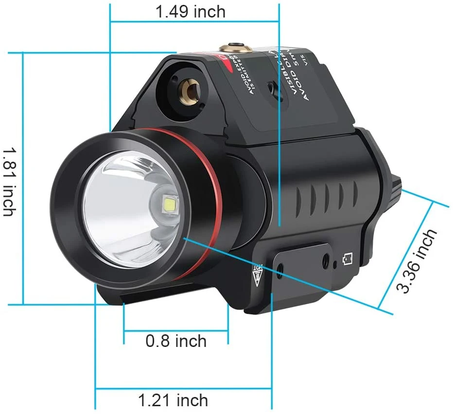 Logótipo grátis 300 lm Weapon Light e acessórios de osciloscópios tácticos a laser Combinação