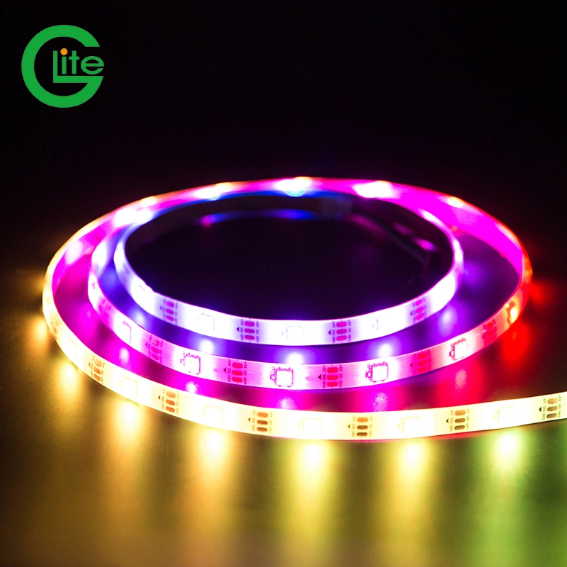 CE RoHS Digital Ws2812 30LED Addressable 5V Magic Strip RGB LED Pixel Light