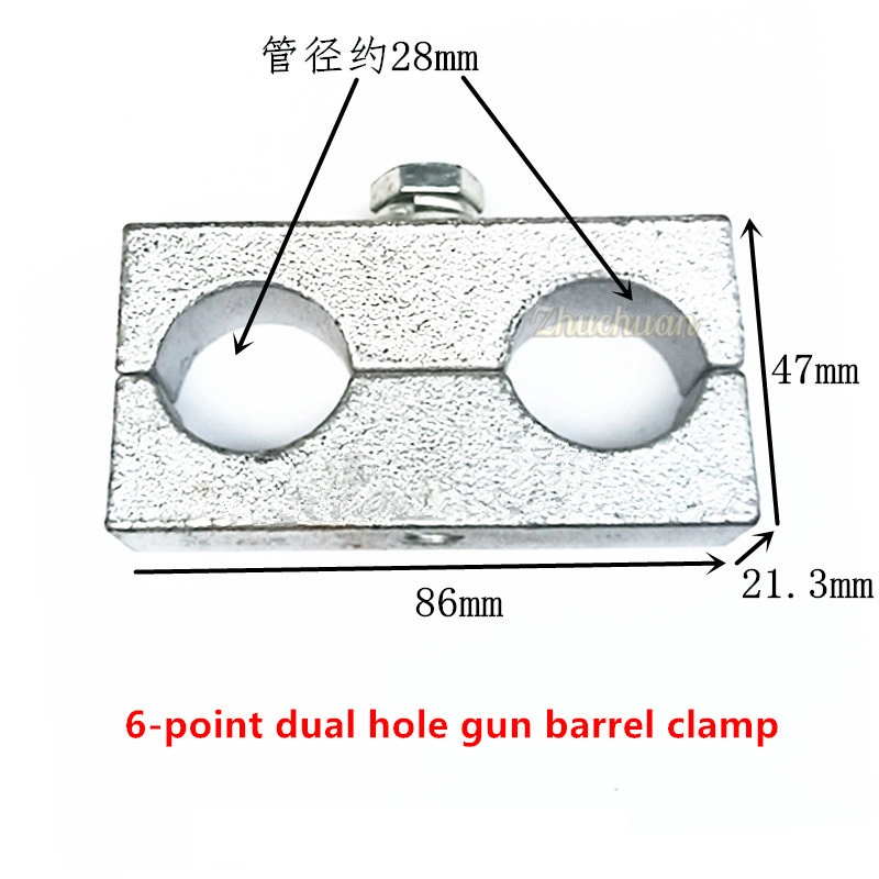 Pistola de doble punta universal de 4 puntos de 6 puntos Accesorios para excavadoras de 1,2 pulgadas