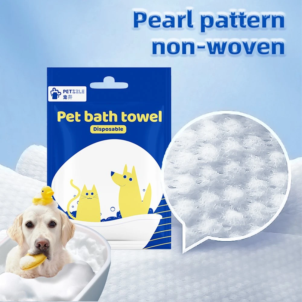 Serviette de bain jetable pour animaux de compagnie, absorbante et écologique, en non-tissé.