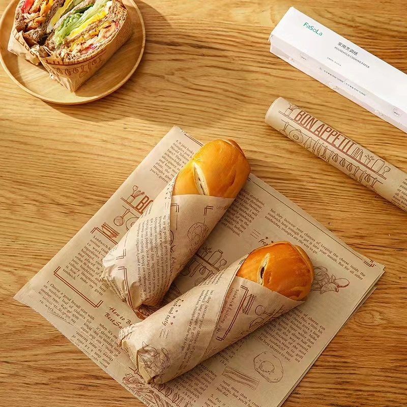 Customized Wax Paper for Food Greaseproof Hamburger Sandwich Paper for Food Packaging