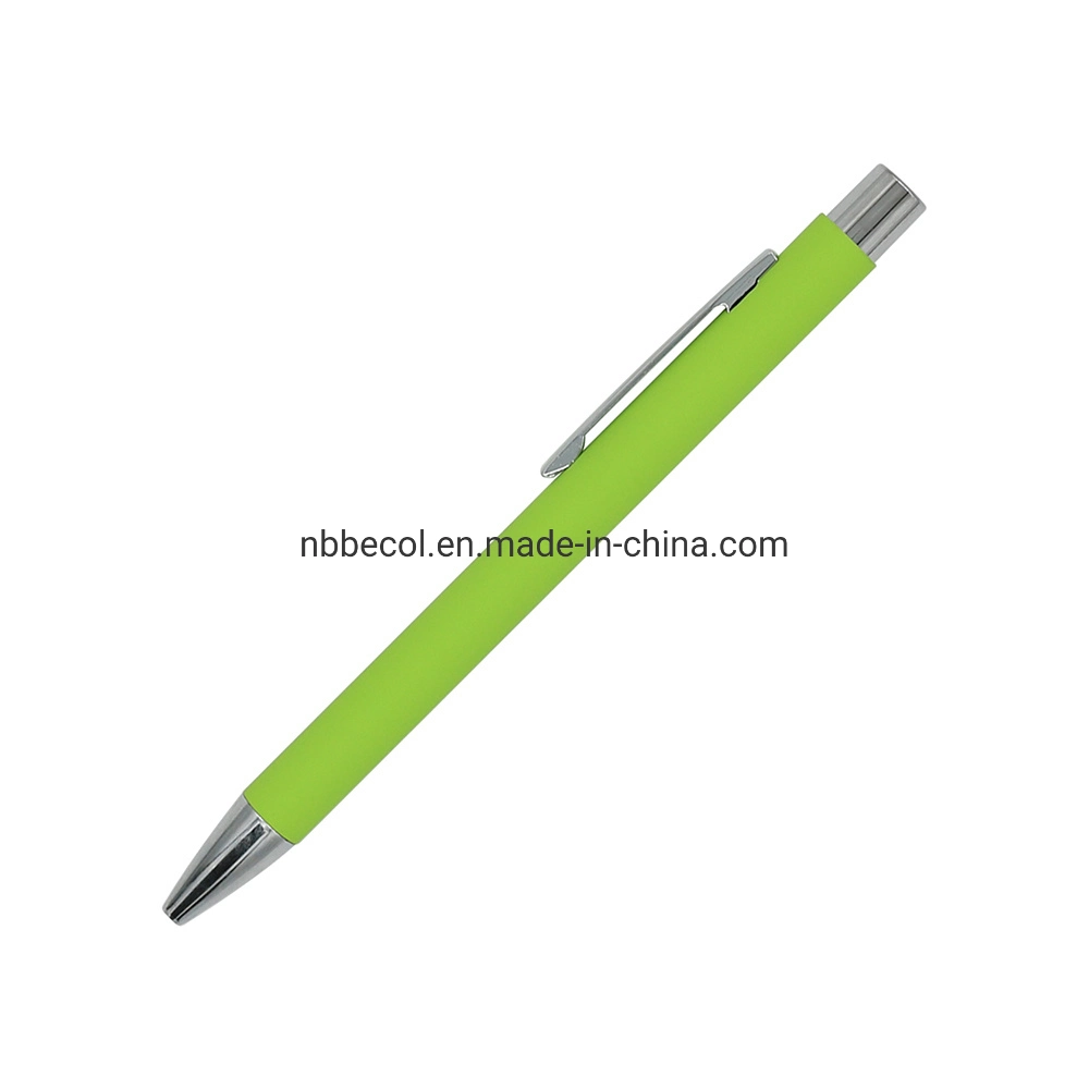 Aluminum Rubber Coated Ball Point Pen Advertising Writing Ballpoint Pen with Custom Customer Logo for Promotion