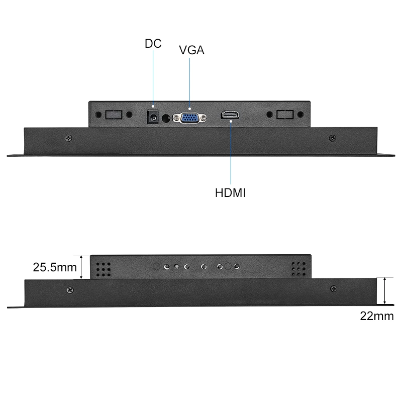 Pantalla no táctil IPS 1920*1080 HDMI VGA DVI de 11,6 pulgadas Pantalla LCD de pantalla de monitor de caja metálica integrada industrial de ordenador