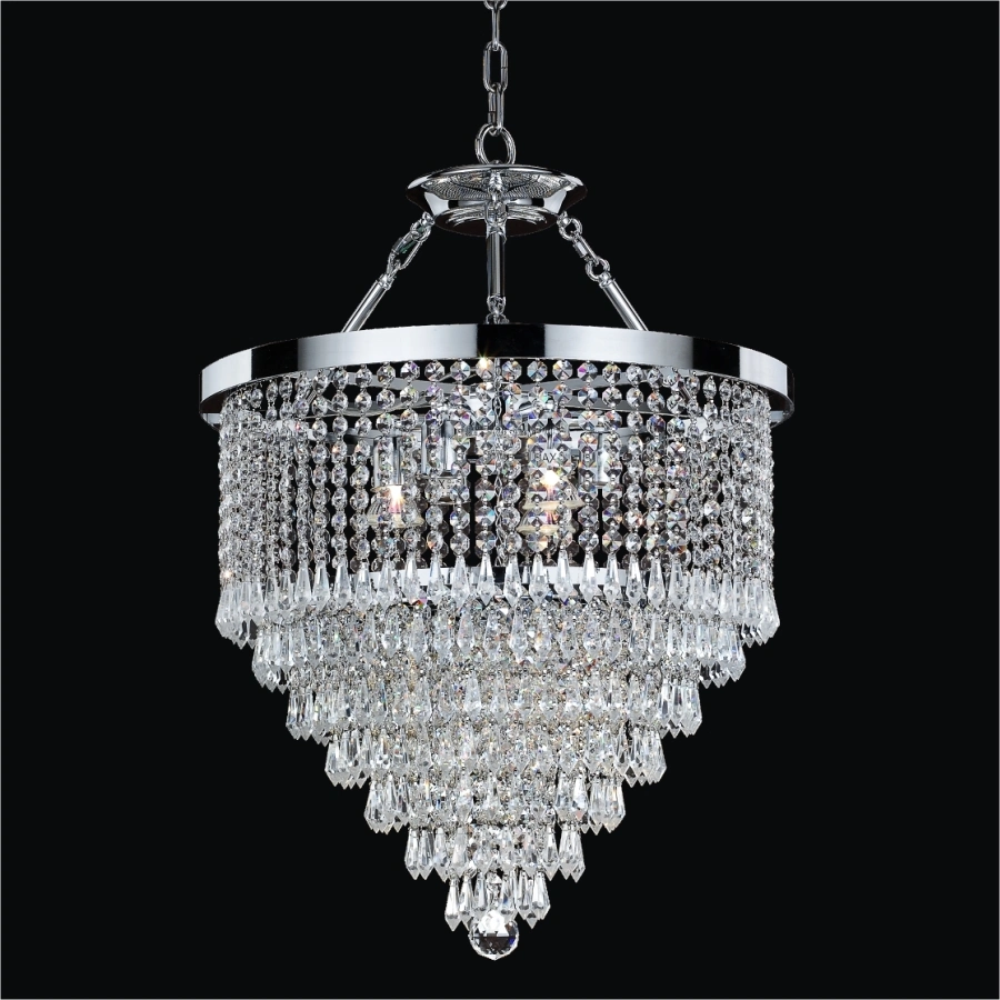 Small Size Chrome Color Silver Luxury Home Decor Living Room Bedroom Crystal LED Chandelier Pendant Lamp