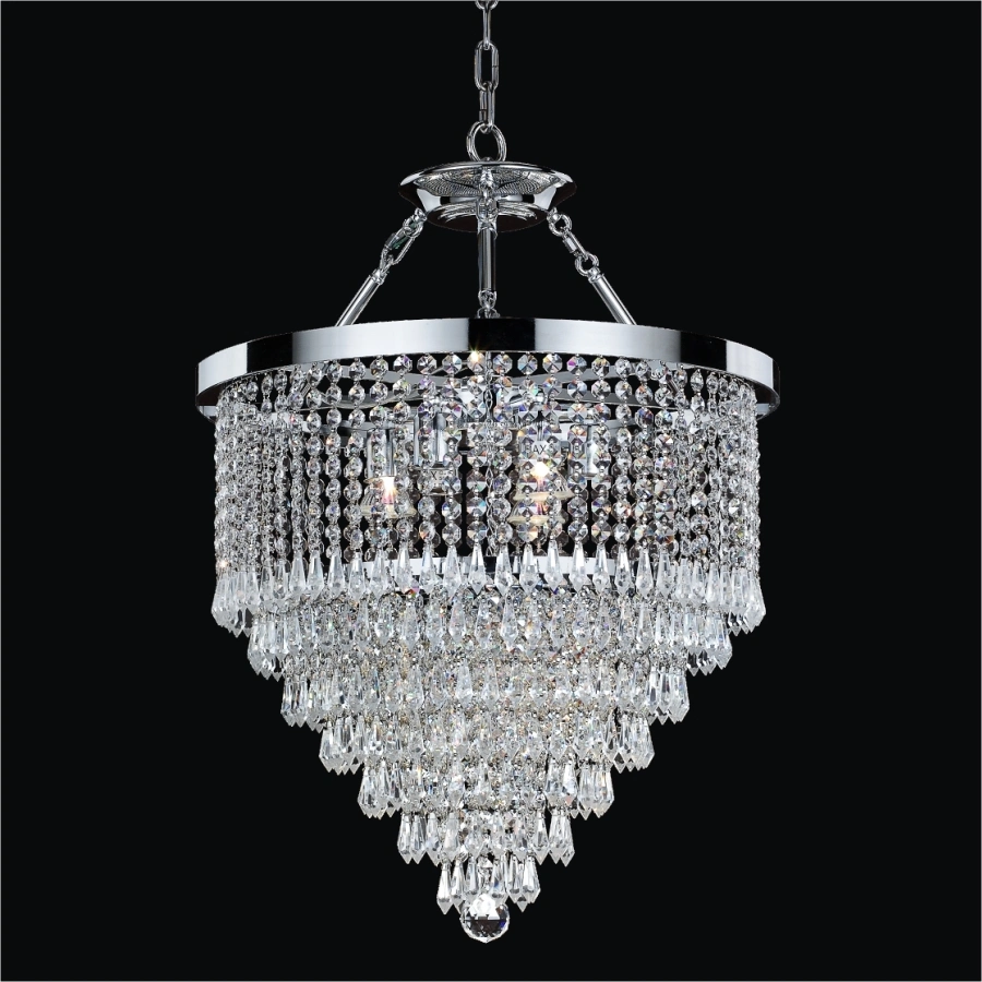 Petite taille Chrome couleur argent luxueuse décoration de maison séjour Chambre à coucher Crystal LED lustre suspension lampe