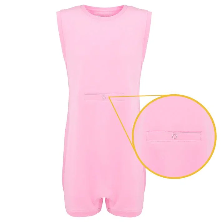 Children Vest - Sleeveless (KIDS) Short Sleeve with Tube Access for Children with Disabilities Short Romper with Top Tube