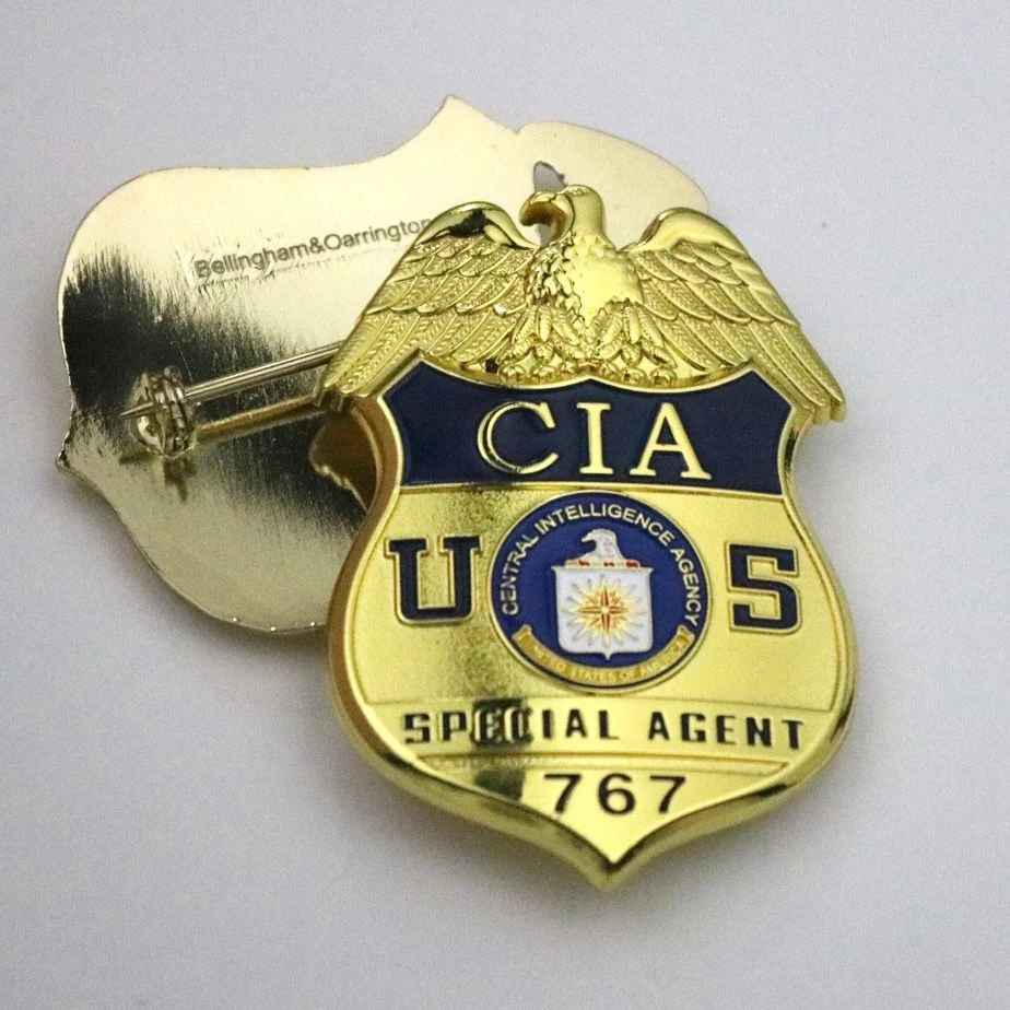 Original Factory High quality/High cost performance Custom Die Casting Gold Plating Metal Hard Enamel Pin Security Officer Metal Badges