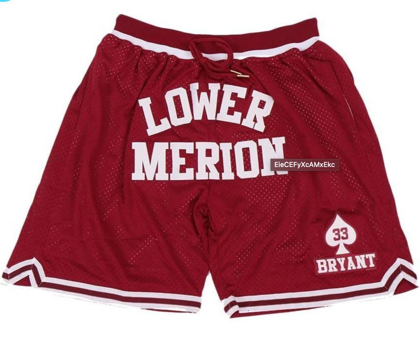 Men's Boys Lower Merion Retro Mesh Embroidered Basketball Shorts Red