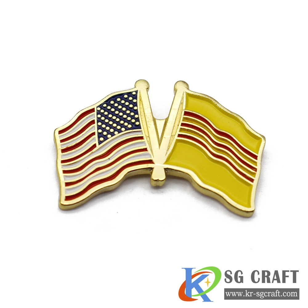 China Manufacturers Souvenir Custom Logo Metal Hard Enamel Badge USA Custom Lapel Pin Button Enamel Pin