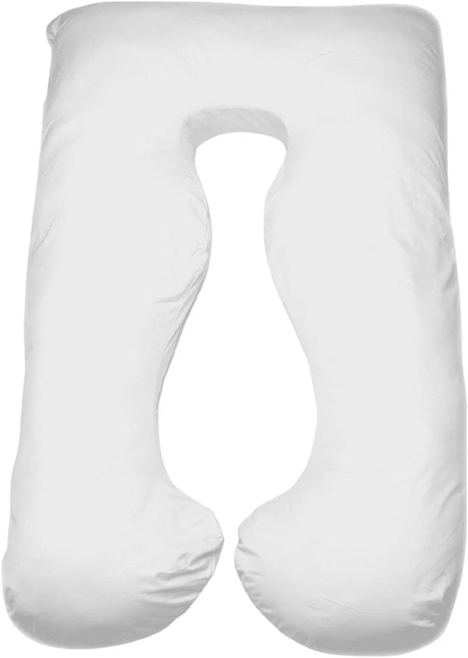 Coussin de grossesse en forme de U pour le corps entier avec housse en coton amovible pour dormir pendant la grossesse.