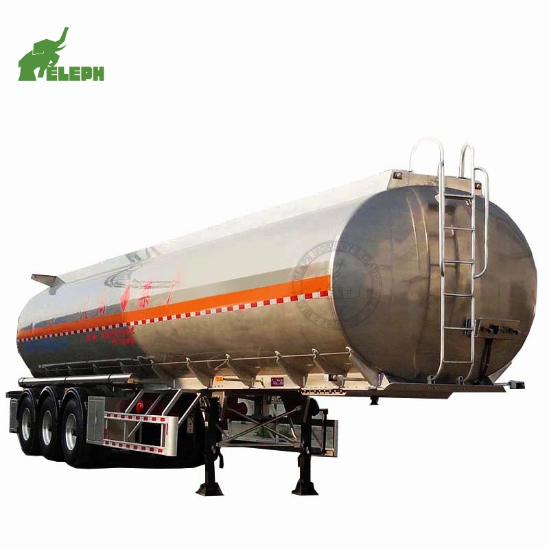 3 Axles Transport Liquid Fuel Oil Truck Semi Tanker Trailer Stainless Steel Tank