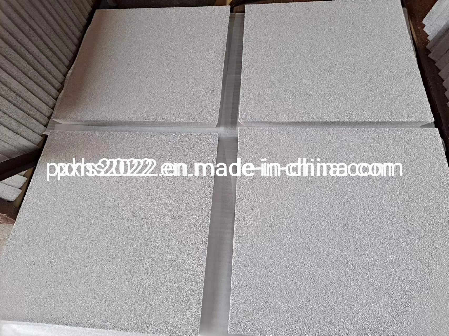 Al203 Material 12*12*2inch 10-60ppi Ceramic Foam Plate Using for Aluminum Filtration