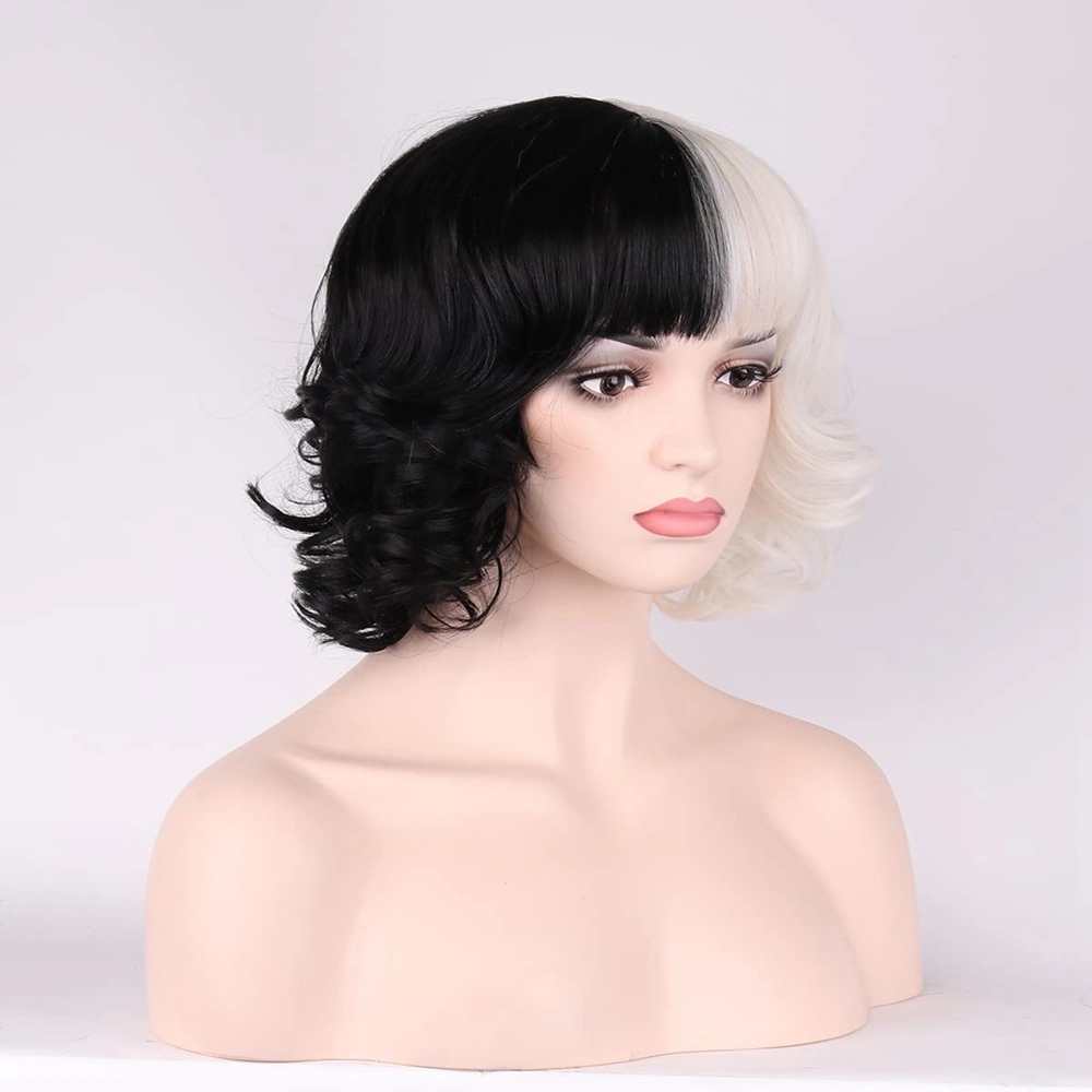 Kbeth Unique Design Black and White Cool Hair Wig for Ladies 2022 Spring Fashion Straight and Wavy Women China Synthetic Wigs with Bangs Wholesale/Supplier