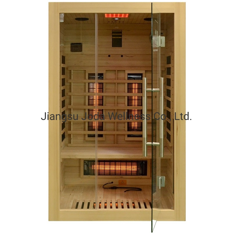 Glass Door Sauna Traditional Dry Steam Sauna Room for 3-4 Persons