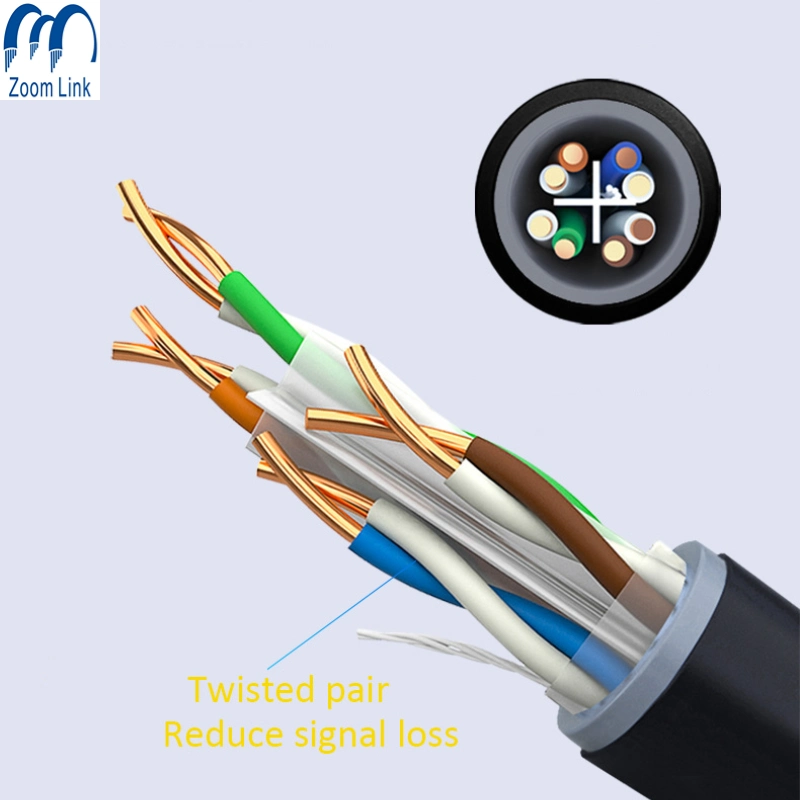 Customizable Jacket for Outdoor UTP 4 Pairs CAT6 Networking