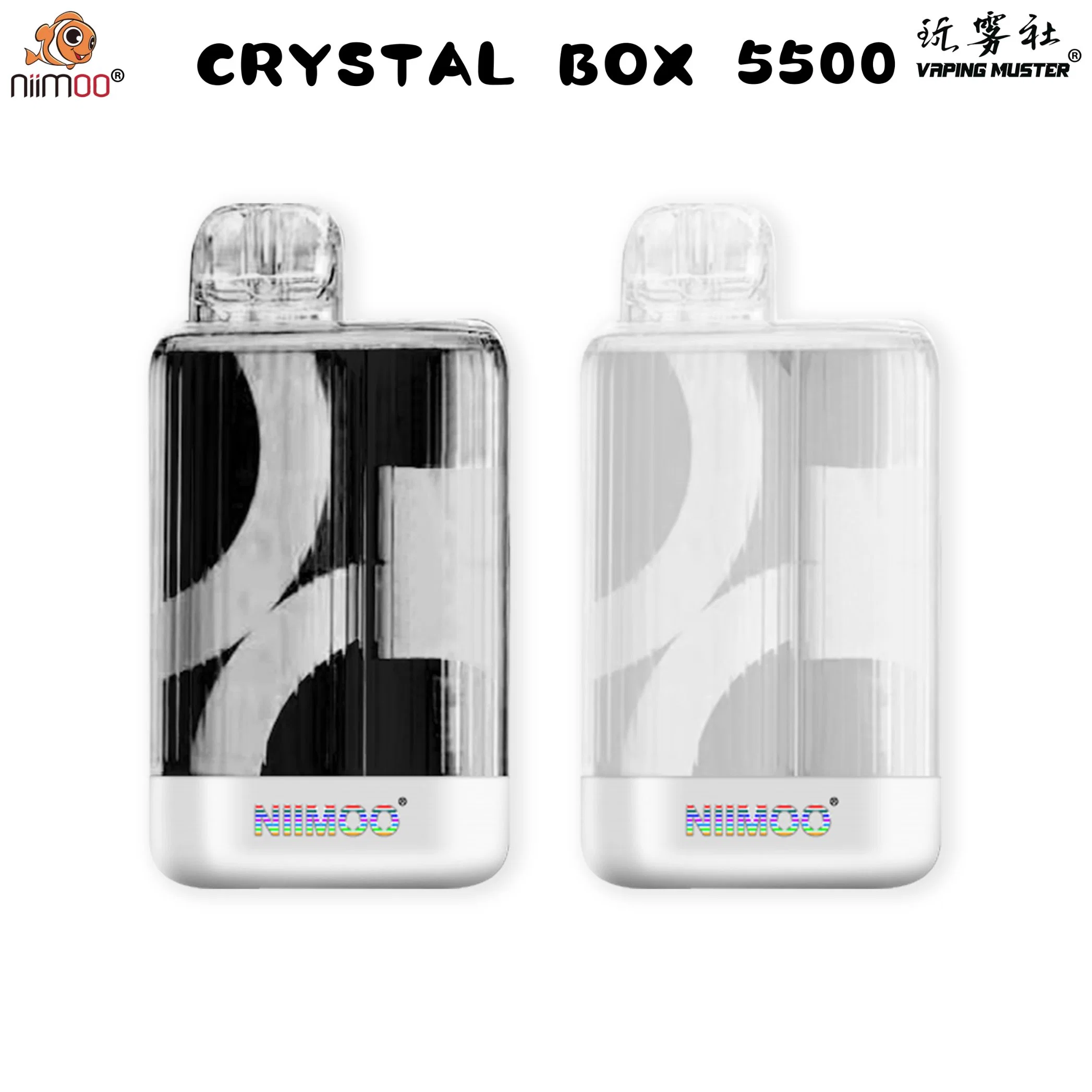 Niimoo Crystal Box 5500 Wholesale/Supplier Disposable/Chargeable Vape Wholesale/Supplier Electronic Cigarette 550mAh Cobalt Battery Type C