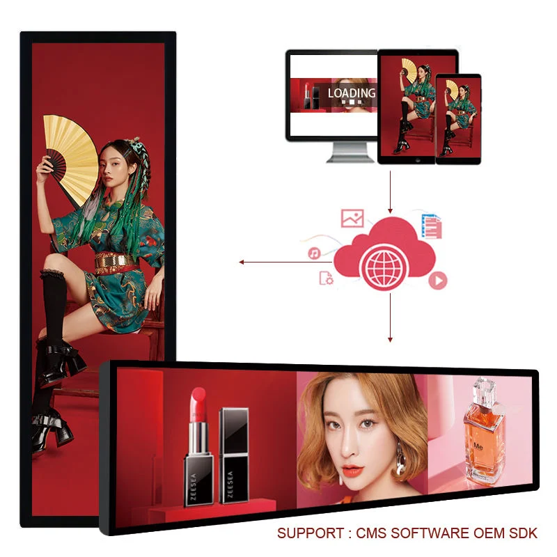 28.5 Inch Stretched Bar LCD Display Digital Signage Advertising Player