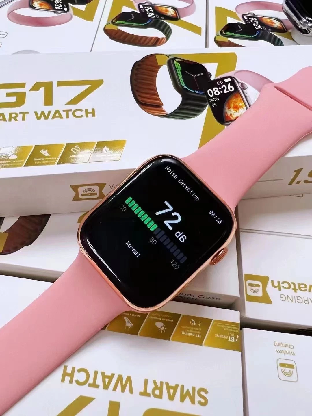 2023 Newest Smartwatch G17 Wireless Charging Waterproof with Camera Facebook Whatsapp Twitter Sync SMS Smartwatch