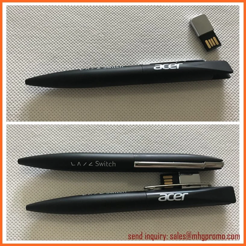 USB Pen Rubber Metal Ballpoint Pen with USB Flash Drive