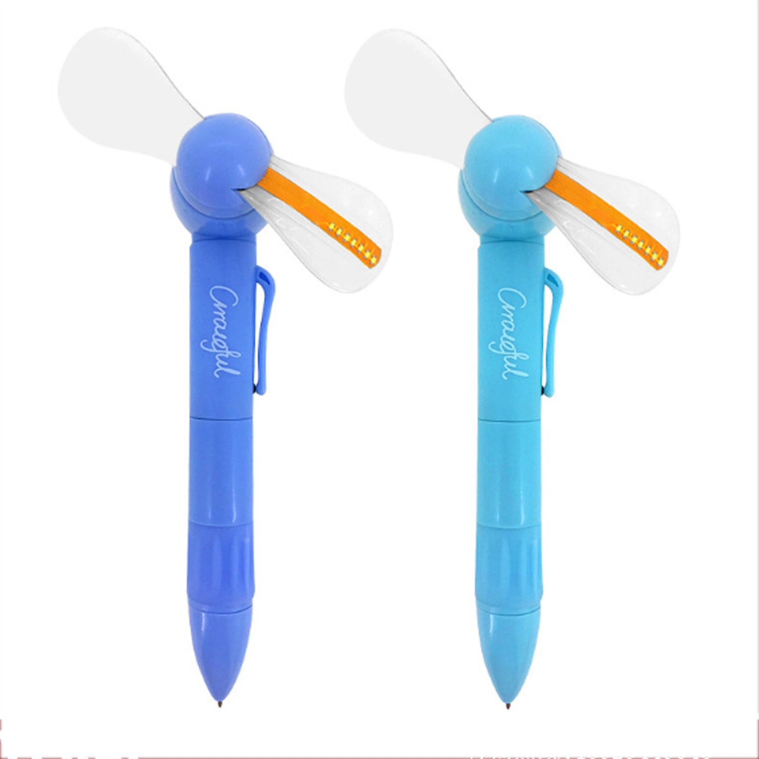 LED Light up Handheld Battery Operated Fan Ink Ballpoint Pen