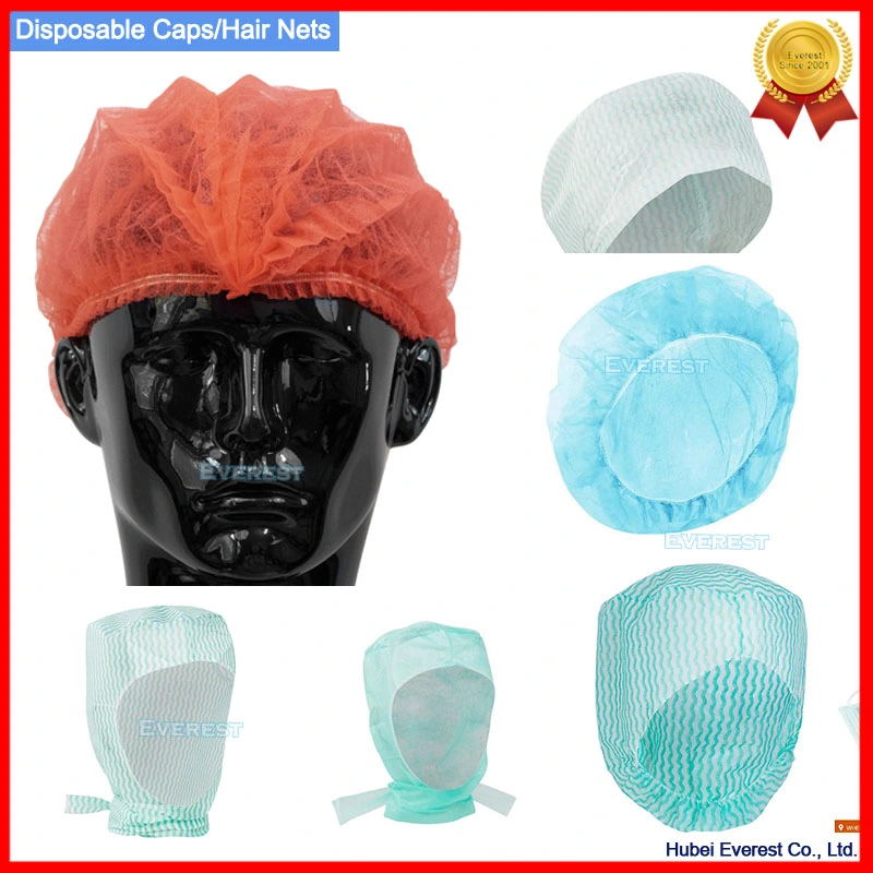 Disposable Nonwoven Bouffant Hairnet Cap, Hair Net, Mob Cap, Mop Cap, Disposable Cap, Doctor Cap, Owear Surgical Cap, Bouffant Cap, Nurse Cap, Polypropylene Cap