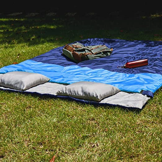 Camping adulte étanche portable double sac de couchage avec oreiller fixé pour l'hiver