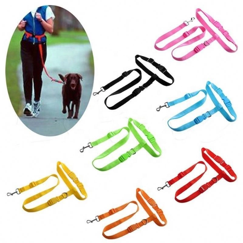 Adjustable Hands Free Leash Dog Pet Lead Waist Belt for Jogging Walking Running Black B0723cfqcq All Seasons Nylon, Nylon/Pet Toy