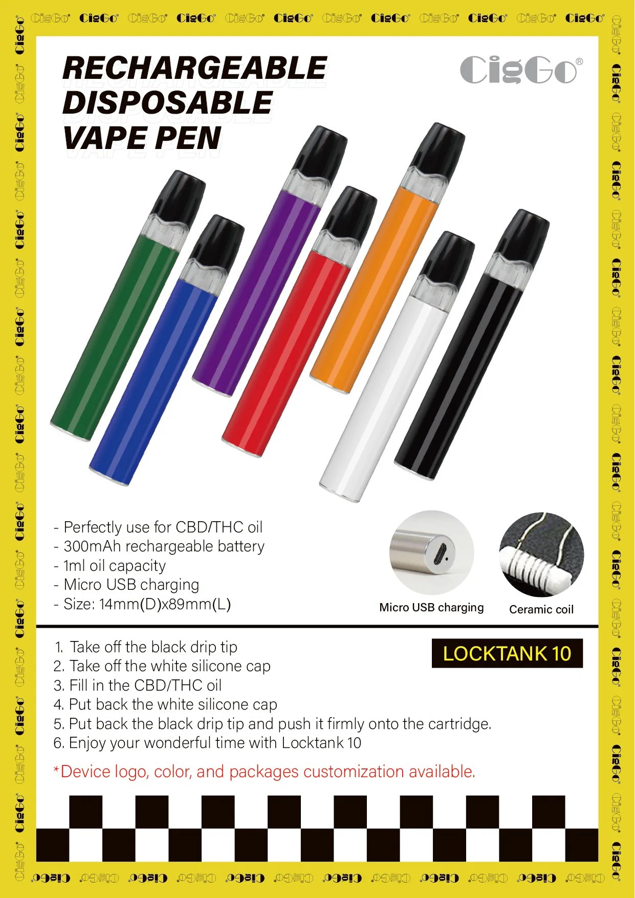 New Ceramic E Cigarette Wholesale/Supplier Vape Thick Oil Disposable/Chargeable Vape Pen