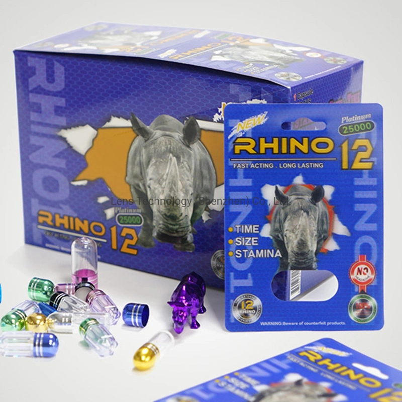 Stock para la mejora píldoras tarjeta 3D Rhino Blíster para cápsulas de embalaje de la píldora