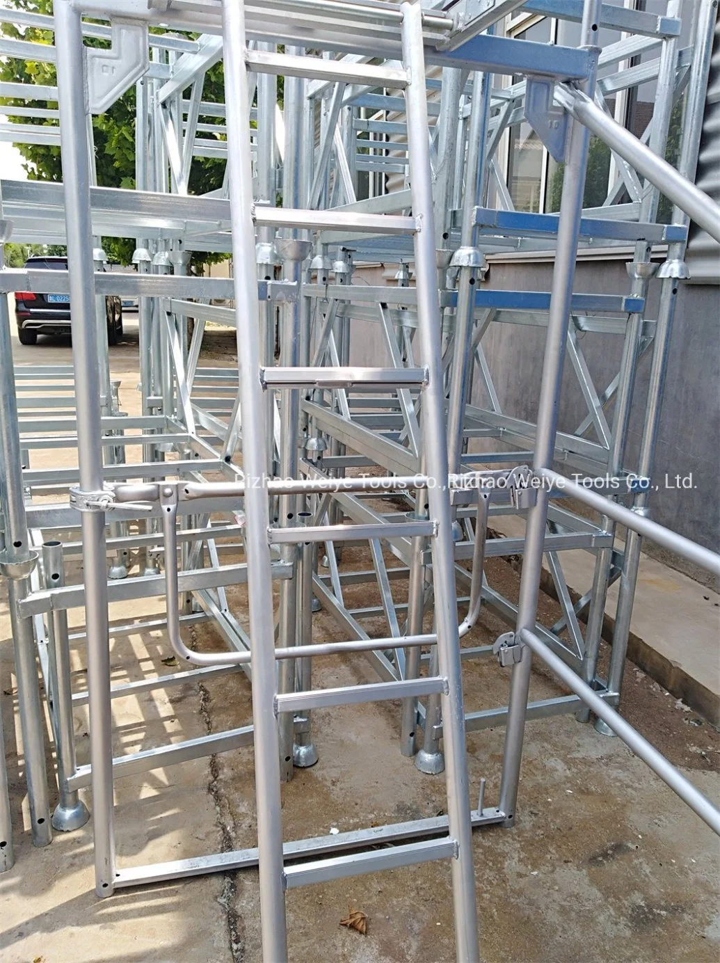 Modular European Layher Facade Scaffold Walk Through Platform Frame