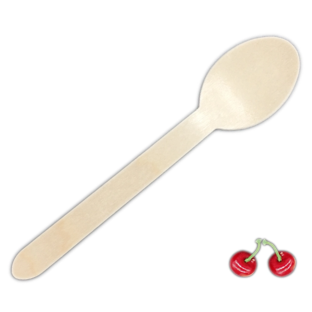 Disposable Biodegradable Wooden Tableware Knife Fork Teaspoon Mask Spoon Cutlery Set Ice Cream Kitchenware Dinnerware