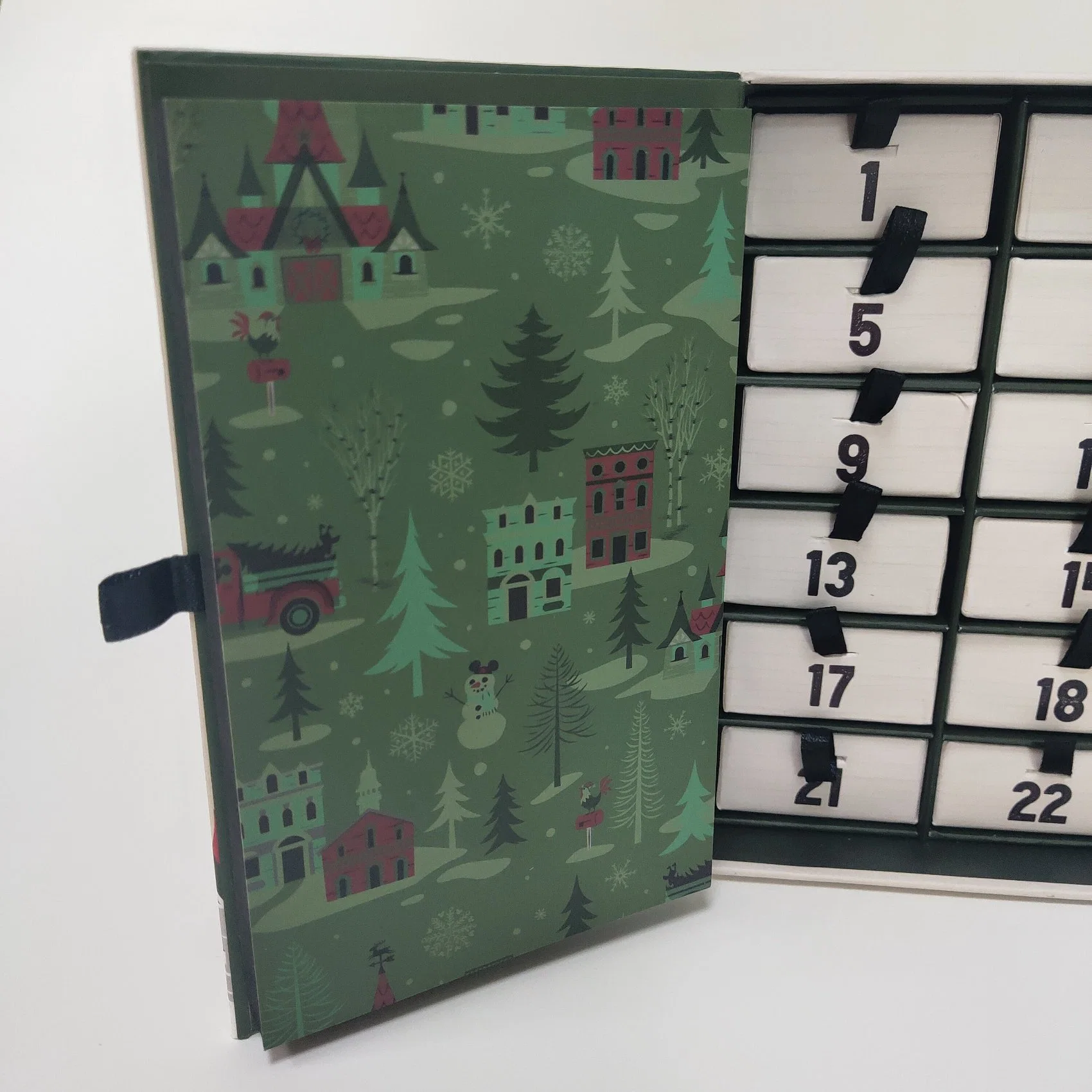 Customized Paper Gift with Ribbon, Gift Wrapping & Trinket Storage Advent Calendar Box