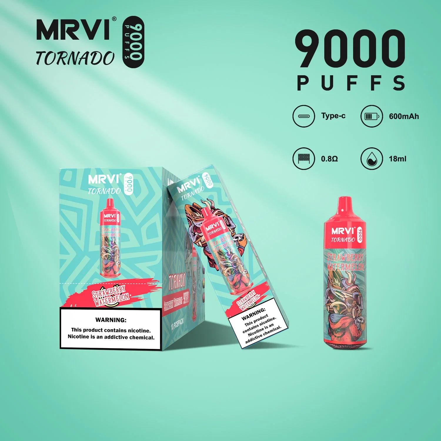 Tpd OEM Randm Tornado Wholesale/Supplier I Vape Mrvi 9000 Puff Rechargeable Disposable/Chargeable Desechable Vape Pod Puff 9K