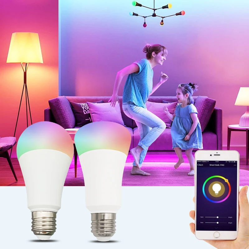 Fashion E27 Multi Color PC+Aluminum Good-Looking Bluetooth Connection Interior LED Lighting for Living Room