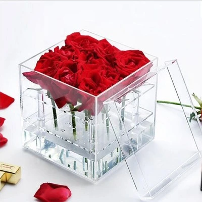 80mm Acrylic Cube Favor Box for Wedding Decorate Acrylic Plastic Wedding Gift Box